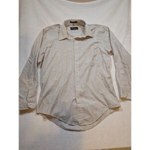 Hennessy by Van Heusen Mens Striped Button Down Dress Shirt Size 16 32 33